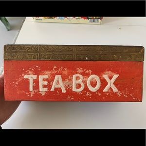World Market Vintage Style Red Teabox